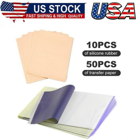 Tattoo Practice Skin with Transfer Paper, 60PCS Fake Skin and Tracing Paper Kit