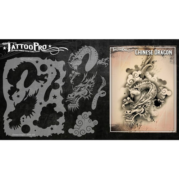 Tattoo Pro Stencils Series 1 - Chinese Dragon