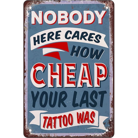 Tattoo Retro Metal Sheet Signs, Wall Decoration of Bars, Restaurants,Garage, Home,cafes and Bars, 8 x 12