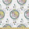 thumbnail image 1 of Ambesonne Tattoo Fabric by the Yard Upholstery, Pink Unicorns, 10 Yards, Turquoise Pale Pink, 1 of 4