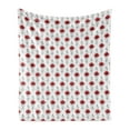 thumbnail image 1 of Tattoo Soft Flannel Fleece Blanket, Red Poppy Flowers with Geometric Details Arrows and Circles Watercolor Boho Fashion, Cozy Plush for Indoor and Outdoor Use, 50" x 60", Multicolor, by Ambesonne, 1 of 5