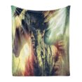 thumbnail image 1 of Tattoo Soft Flannel Fleece Throw Blanket, Brave Warrior Chief of Tribe with Noble White Horse Photo Print, Cozy Plush for Indoor and Outdoor Use, 70" x 90", Black and White, by Ambesonne, 1 of 5