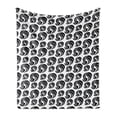 thumbnail image 1 of Tattoo Soft Flannel Fleece Throw Blanket, Tattoo Style Young Woman Portrait with Luxuriant Hair Female Fashion Concept, Cozy Plush for Indoor and Outdoor Use, 50" x 60", White and Black, by Ambesonne, 1 of 5