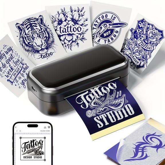 Tattoo Stencil Printer That Comes with 30 Sheets of Transfer Paper, Ideal for Tattoo Lovers, Beginners, And Artists, Perfect for Enjoyment, Gifting, And Creative Projects