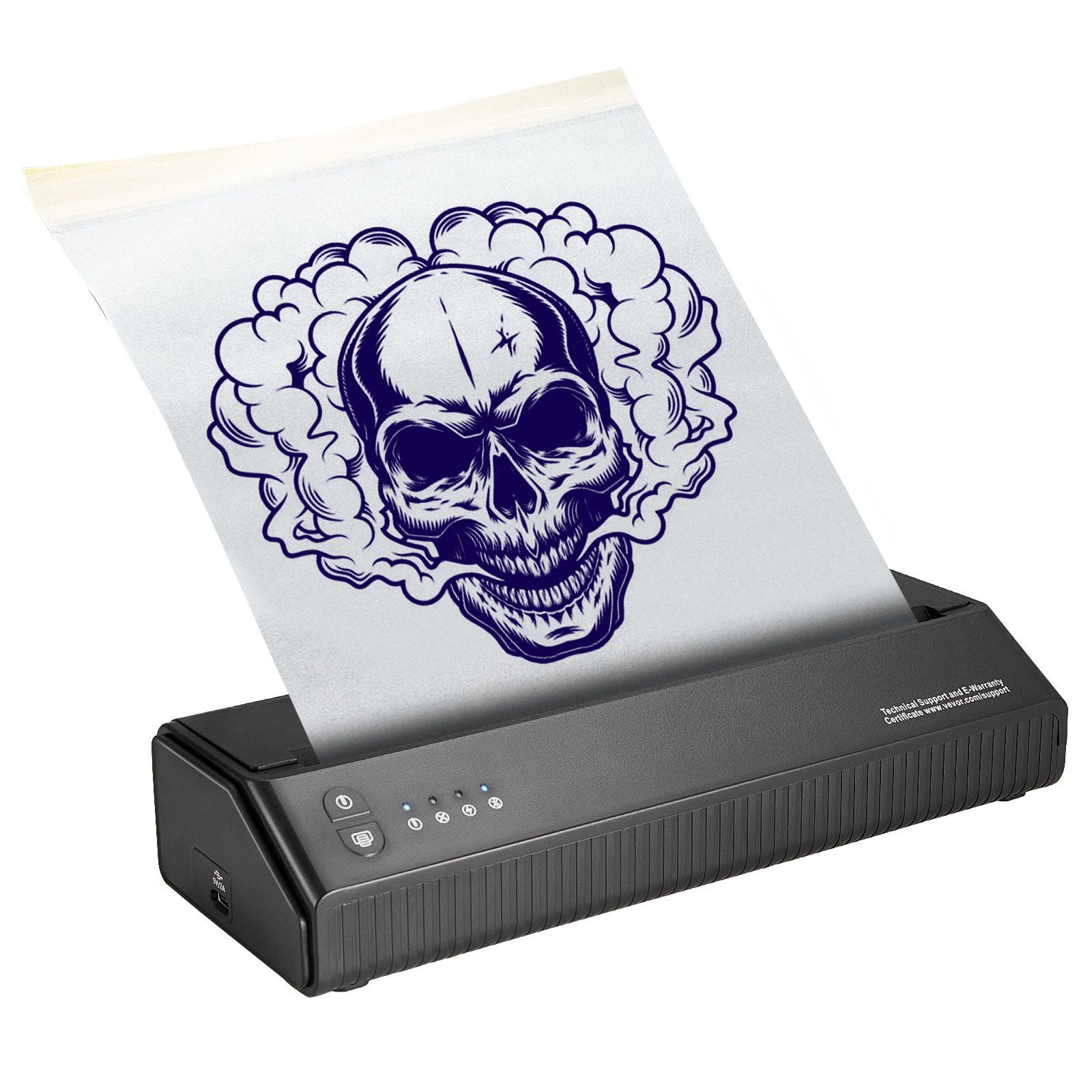 Professional Wireless Tattoo Stencil Printer with Bluetooth, 10 Sheets Transfer Paper, Compatible iOS Android iPad PC, Comes with Durable Storage Bag