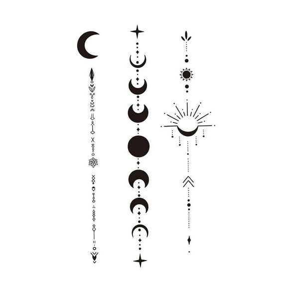 Tattoo Sticker Moon Tattoo Sticker Waterproof Long-lasting Women Magic Ta Fast V9L0