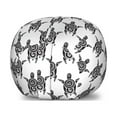 thumbnail image 1 of Tattoo Storage Toy Bag Chair, Pattern with Sea Turtles in Maori Style Polynesian Swirly Motifs, Stuffed Animal Organizer Washable Bag, Large Size, Black White, by Ambesonne, 1 of 3