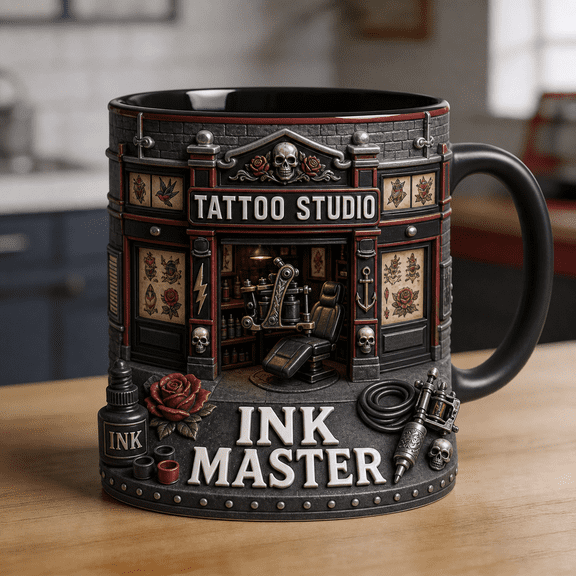 Tattoo Studio Mug 3D Effect Ink Master Gift for Tattoo Artist
