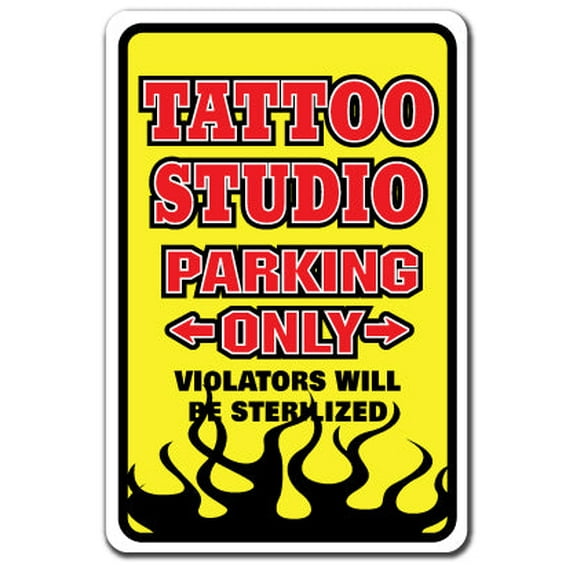 Tattoo Studio Novelty Sign | Indoor/Outdoor | Funny Home Décor for Garages, Living Rooms, Bedroom, Offices | SignMission Tattoos Art Gift Parlor Studio Artist Sign Wall Plaque