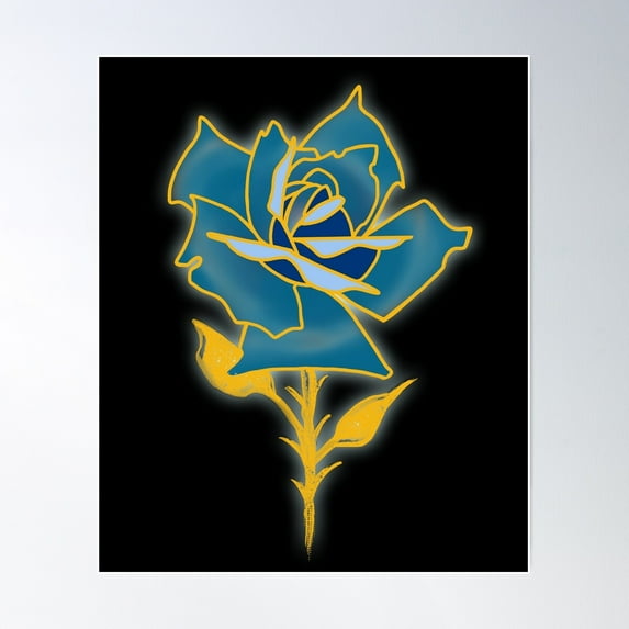 Tattoo Traditional Rose Poster Wall Art, Modern Wall Decor For Living Room Bedroom, 24x36 UNFRAMED