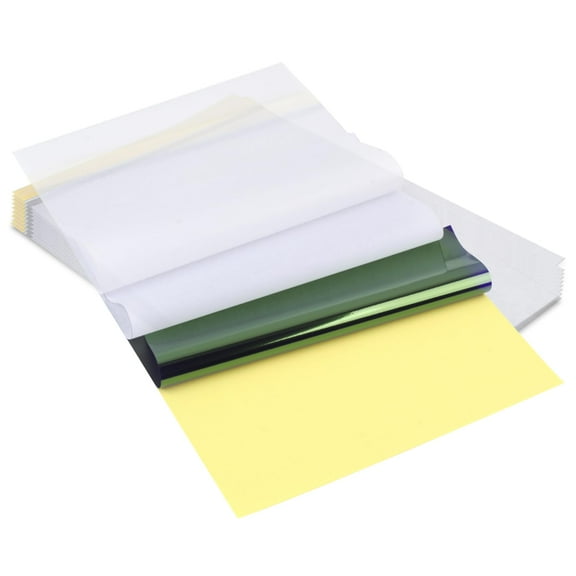 Tattoo Transfer Paper, A4 Size Tattoo Stencil Paper, 8.25 X 11.75 Inch Stencil Paper for Commercial Personal Use, Tattoo Artists, Clear Transfer Long Lasting, 50 Sheets Pack