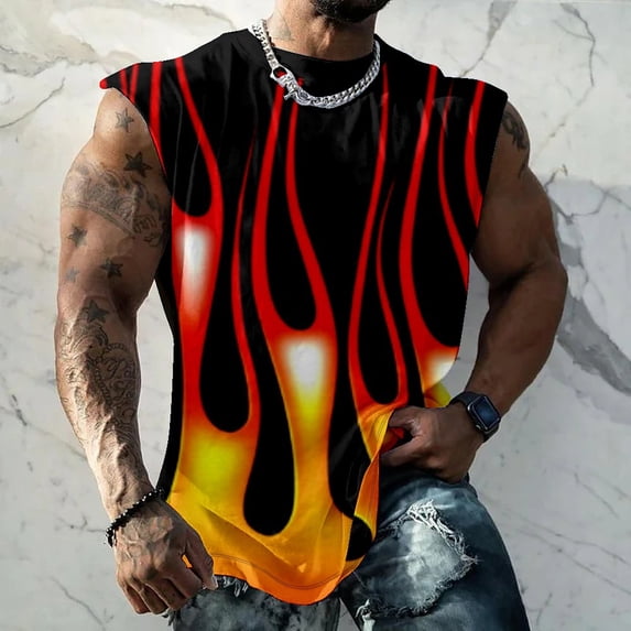 Tattoo Vintage Streetwear 3D Print Summer Men's Top Harajuku Casual Sleeveless T-shirt XXS-4XL