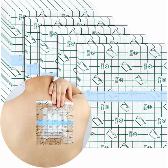 Tattoo care bandages, 66-inch second-skin healing protective transparent adhesive film dressing supplies, suitable for large surgical incisions, bath injuries, wound patches (50 pieces).