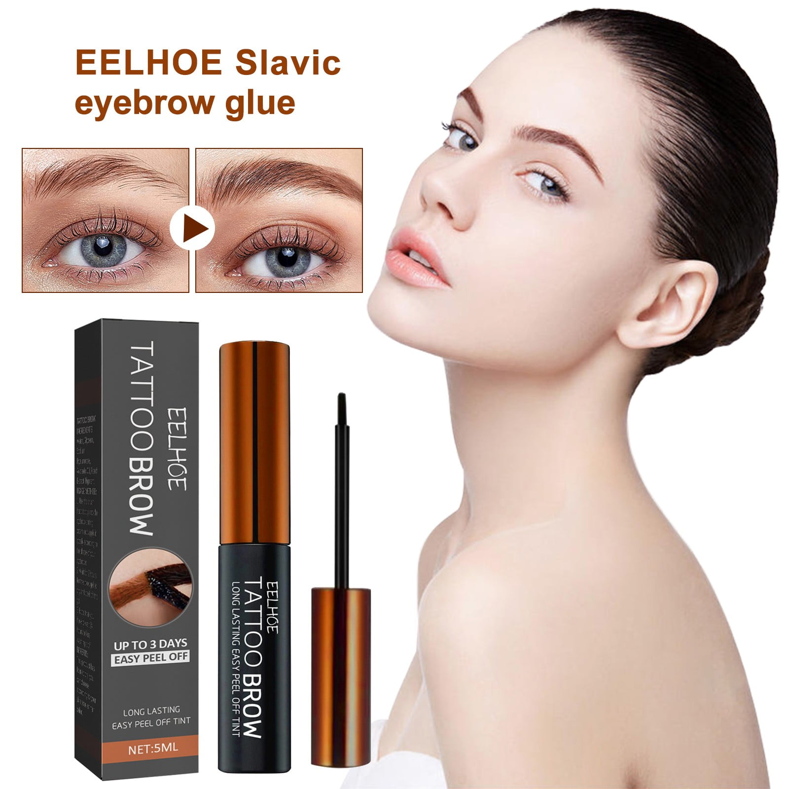 Tattoobrow Skin Peel Off Eyebrow Gel Tint, Semi Permanent Brow Tint