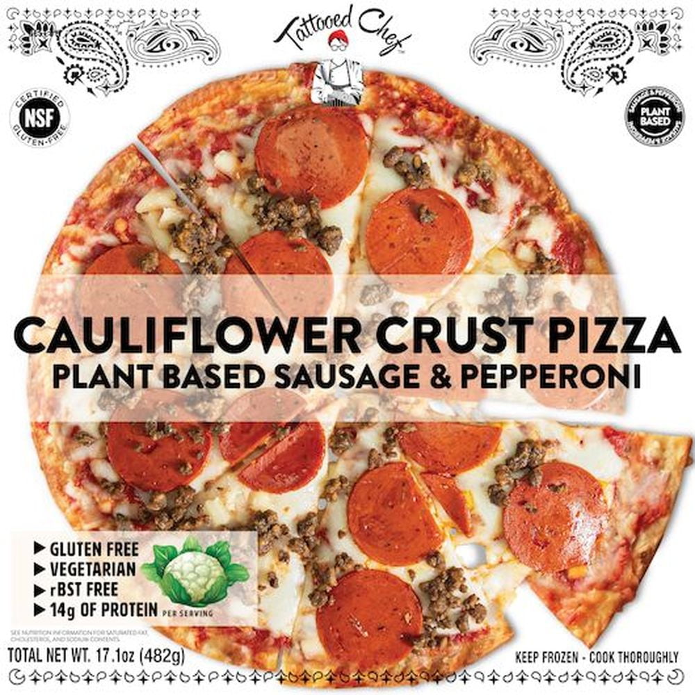 Tattooed Chef Cauliflower Crust Sausage and Pepperoni Pizza, 17 Ounce