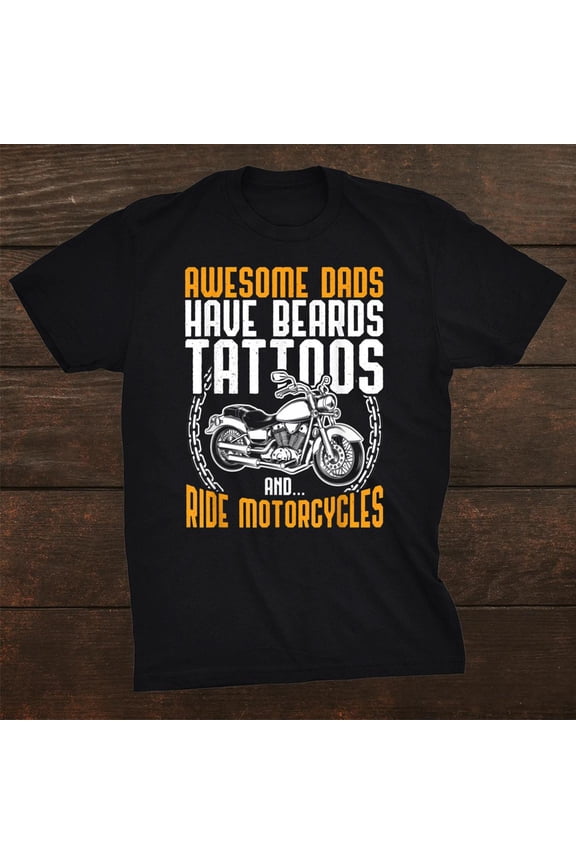 Tattooed Dad Motorcycle Gift Funny Tattoo Shirt Gift Black Size up to 4XL
