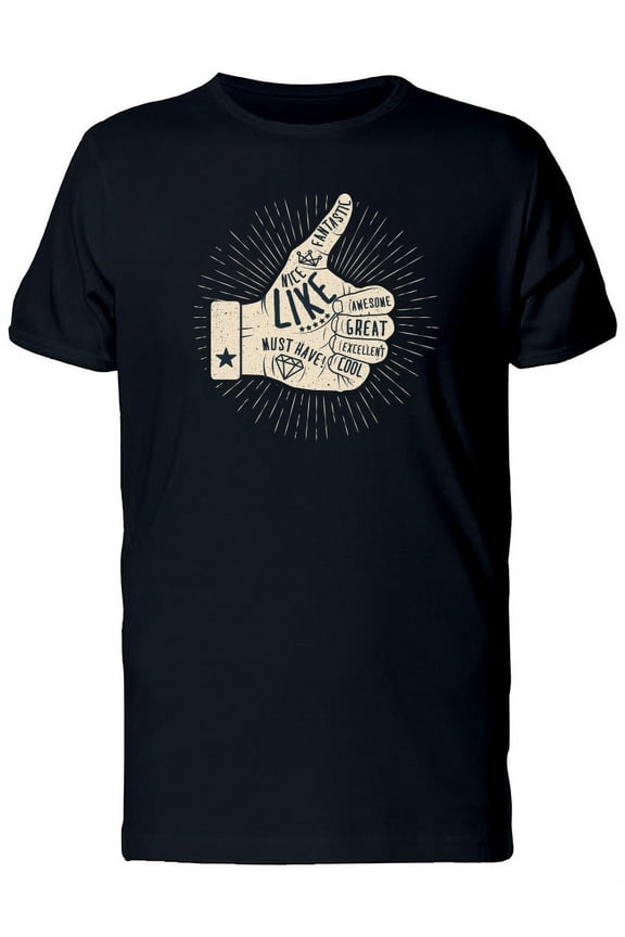 Tattooed Hand Thumbs Up T-Shirt Men -Image by Shutterstock, Male Small