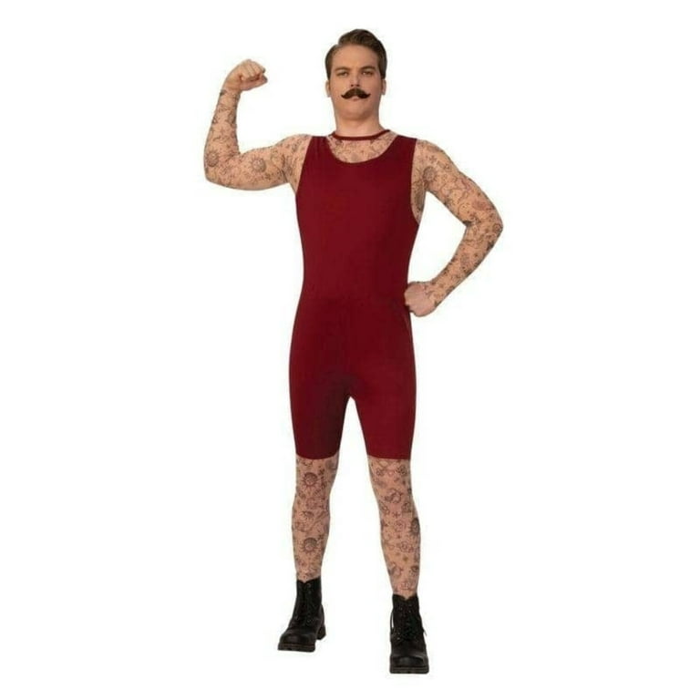 Tattooed Man Adult Costume Circus Strongman Jumpsuit Tattooed Man Adult Costume Circus Strongman Jumpsuit