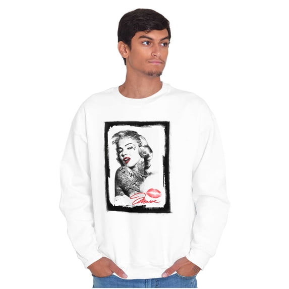 Tattooed Marilyn Vintage Retro Pinup Sweatshirt for Men or Women Brisco Brands L