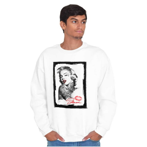 Tattooed Marilyn Vintage Retro Pinup Sweatshirt for Men or Women Brisco Brands M