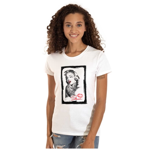 Tattooed Marilyn Vintage Retro Pinup Womens Fitted Plus Size Graphic Tee Brisco Brands 2X