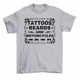 thumbnail image 1 of Tattoos Beards And Motorcycles Biker Dad T-Shirt Father's Day Tee Men, 1 of 2