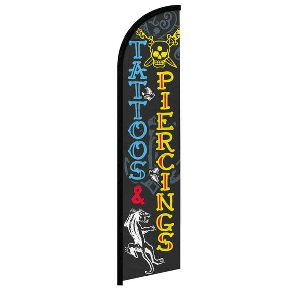 Tattoos & Piercings Windless Banner Flag