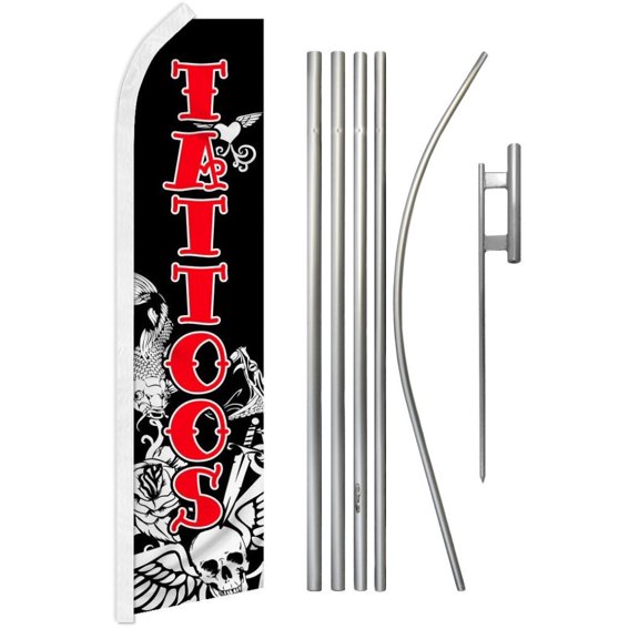 Tattoos Super Flag & Pole Kit