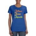 thumbnail image 1 of Tattoos, Tacos, Tequila Funny Drinking Women Royal Blue T-Shirt, Female Medium, 1 of 4