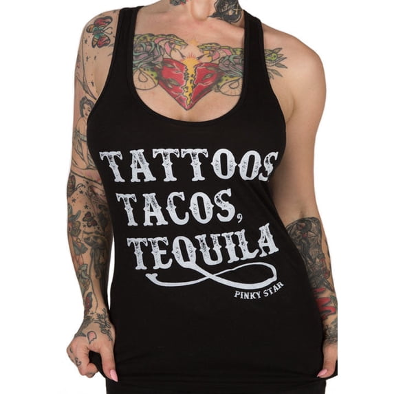 Tattoos Tacos Tequila Racerback Tank Top