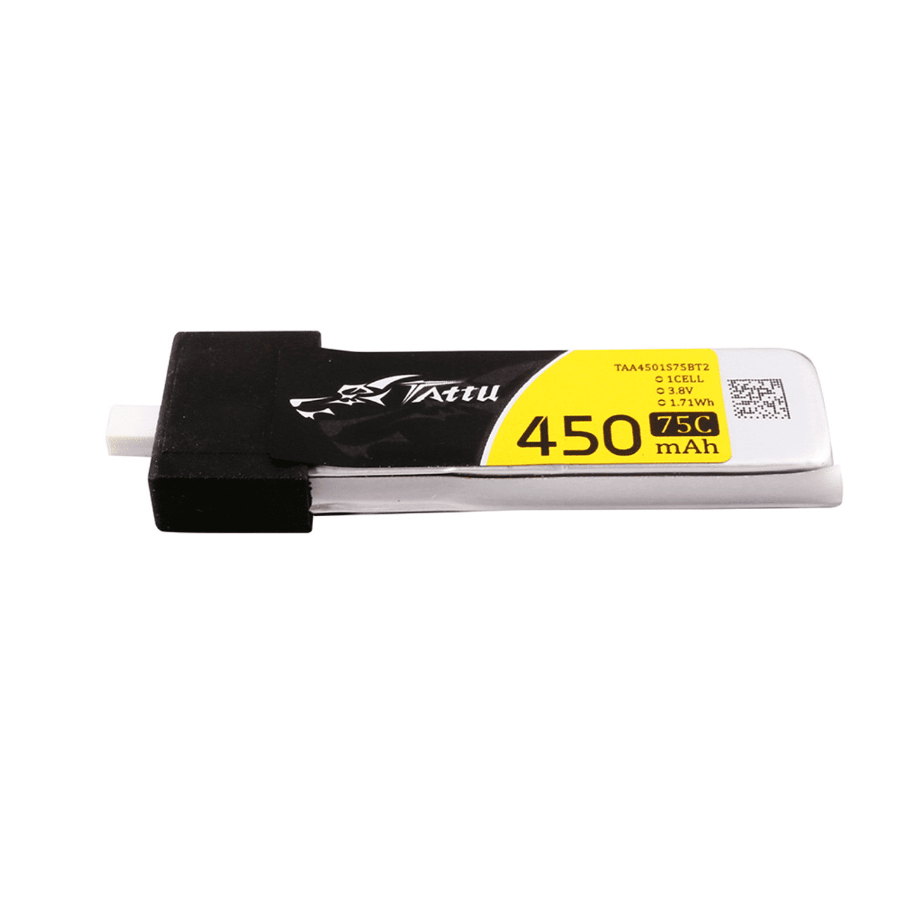 Tattu 450mAh 1S 3.8V 75C High Voltage LiPo Battery Pack with BT2.0 Plug (5PCS)