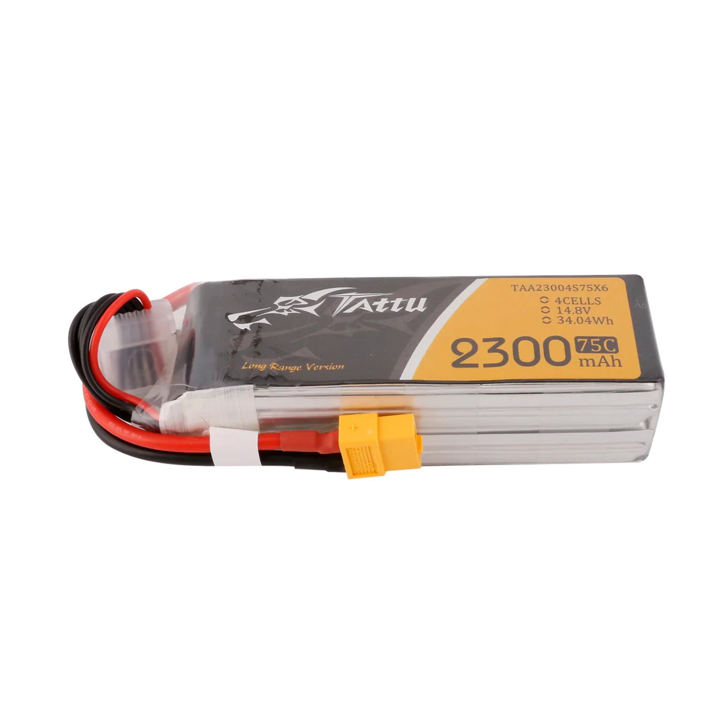Tattu 2300mAh 4S 14.8V 75C LiPo Battery Pack with XT60 Plug
