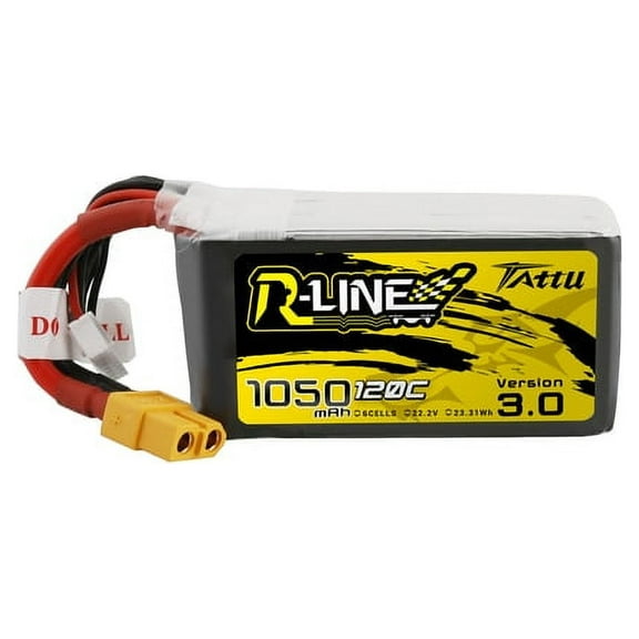Tattu R-Line Version 3.0 6S 1050mAh 120C 22.2V LiPo Battery w/XT60 Plug
