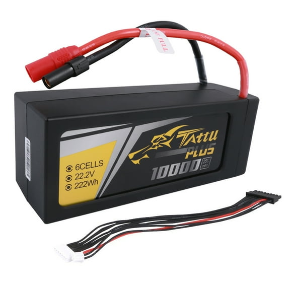 Tattu Plus 10000mAh 22.2V 25C 6S Lipo Battery with AS150+XT150 Plug