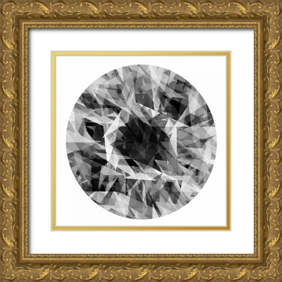 Tatum, Jan 20x20 Gold Ornate Wood Framed with Double Matting Museum Art Print Titled - Facets in the Round I