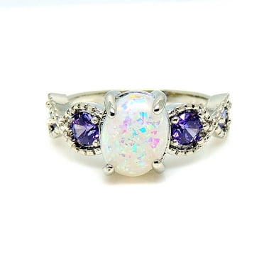 February Birthstone Ring - Sterling Silver Simulated Amethyst Celtic ...