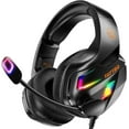 thumbnail image 1 of Tatybo Gaming Headset for PS5, PS4, PC, Stereo Surround Sound Gaming Headphones with Noise Cancelling Microphone, 4 Mode RGB for Laptop, Mac, Switch, Xbox one, Phone, 1 of 8