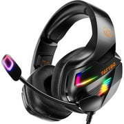 Tatybo Gaming Headset for PS5, PS4, PC, Stereo Surround Sound Gaming Headphones with Noise Cancelling Microphone, 4 Mode RGB for Laptop, Mac, Switch, Xbox one, Phone