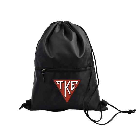Tau Kappa Epsilon Fraternity Black Drawstring Backpack, Sports Bag, Travel Carryall