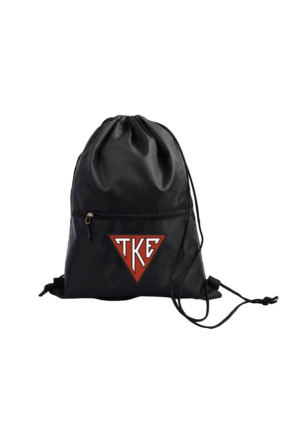 Tau Kappa Epsilon Fraternity Black Drawstring Backpack, Sports Bag, Travel Carryall