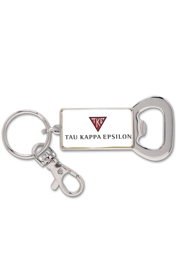 Tau Kappa Epsilon Fraternity Keychain - Flat Bottle Opener with Greek Letters and Fraternity Name in Official Colors, Tau Kappa Epsilon Keyring