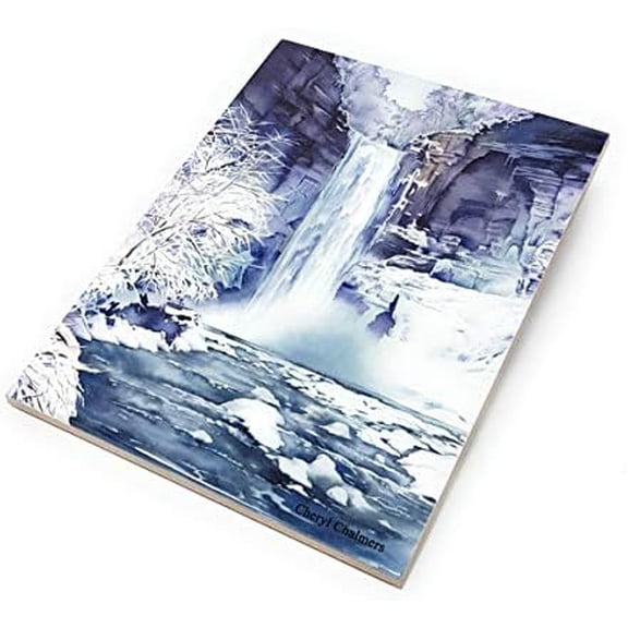 Taughannock Falls in Winter Ceramic Tile, Ithaca Wall Art - 6" x 8" Trivet by$$Garden &