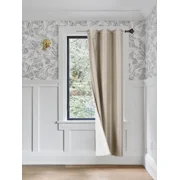 Gorgeous Home Linen Taupe 1-Piece Solid Blackout Grommet-Top Window Curtain Panel 37" W X 108" L