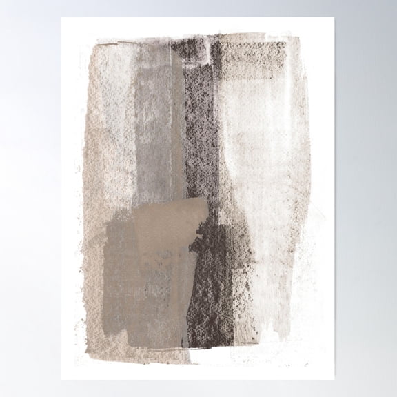 Taupe And Charcoal Grey Modern Abstract Painting Poster Wall Art, Modern Wall Decor For Living Room Bedroom, 16x24 UNFRAMED