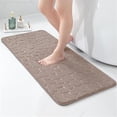 thumbnail image 1 of Memory Foam Runner Bath Mat Taupe Pebble Design 48x18, 1 of 9