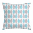 thumbnail image 1 of Taupe and Blue Throw Pillow Cushion Cover, Hand Drawn Abstract Nature Foliage Leaves Pattern Sketchy Stripes, Decorative Square Accent Pillow Case, 16 X 16 Inches, Aqua and Warm Taupe, by Ambesonne, 1 of 2