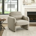thumbnail image 1 of Taupe Boucle Accent Chair - Modern Living Room Furniture, 32.5" Wide, Plywood Frame, Cozy Pillow Included. Comfortable Reading Nook Chair., 1 of 7
