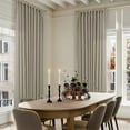 thumbnail image 1 of Taupe Burlywood Pinch Pleat Linen Curtains 120 Inches Long 60 Inch Wide for Patio Sliding Door Light Filtering Semi Sheer Pleated Drapes Back Tab Extra Wide 60 x 120 Curtain for Living Dining Room, 1 of 9
