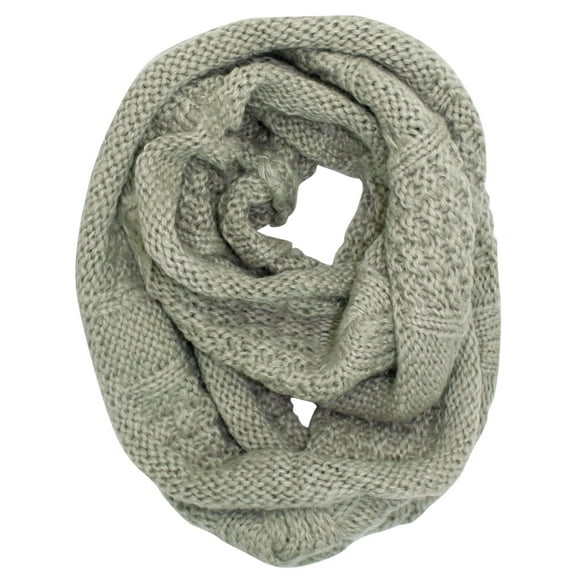 Taupe Cable Knit Winter Infinity Scarf