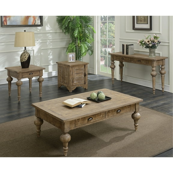 Taupe Coffee Table - Solid Wood, Rustic Appeal, 52 In. X 32 18 Simple To Build Wood 52.0" 32.0" 18.0", Easy Assembly Process